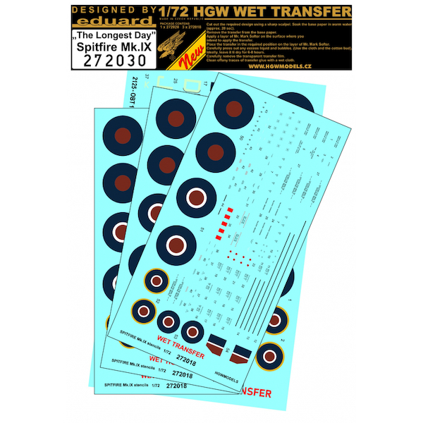 Wet Transfer for Spitfire MKIX "The Longest Day" with stencils HGW272030