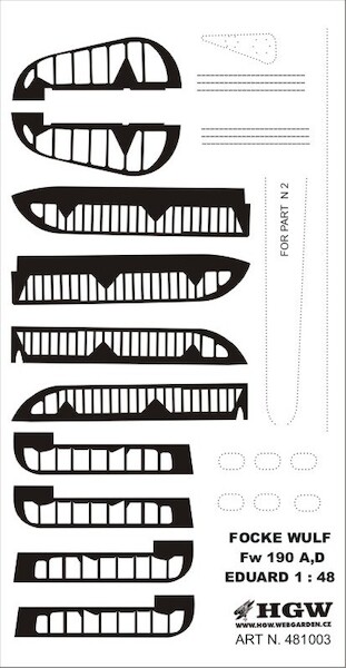 Riveting set plus Control Surface Fabric Covering for Focke Wulf 190 (1/48 Eduard kit) HGW481003