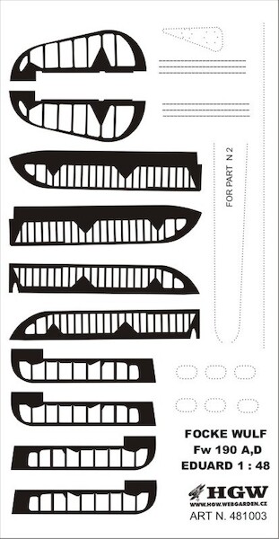 Riveting set plus Control Surface Fabric Covering for Focke Wulf 190 (1/48 Eduard kit)  HGW481003