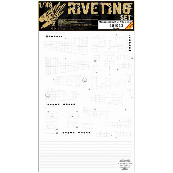 Super Rivetting Set Messerchmitt BF109E-3/4/7 (Tamiya)  HGW481033