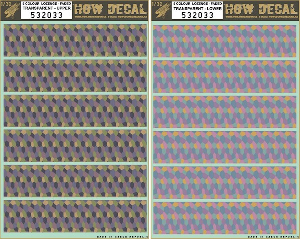 Five colour Lozenge upper and lower (faded) transparent) HGW532033