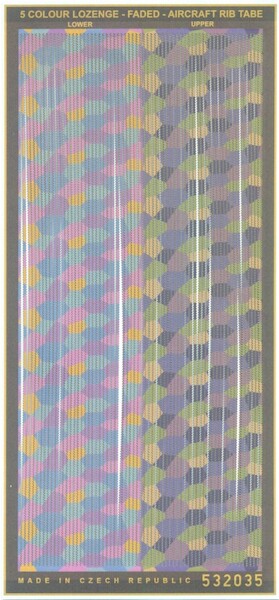 AIRCRAFT RIB TAPE - 5 COLOUR LOZENGE HGW532035