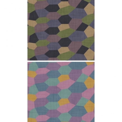 Five colour Lozenge -faded- with fabric tecture (transparent)  HGW532040