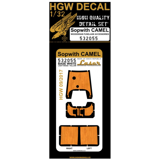 Sopwith Camel woodgrain Fuselage Panels (Light wood) for Wingnut Wings  HGW532055