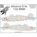 Albatros D.V Wood panels for Wingnut wings  - Base Transparent with Natural /Light Wood  HGW532083