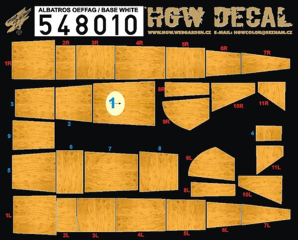 Albatros D.III OEFFAG Wood Panels - BASE WHITE HGW548010
