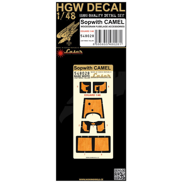 Sopwith Camel Woodgrain Fuselage Accessories Light wood (Eduard)  HGW548028