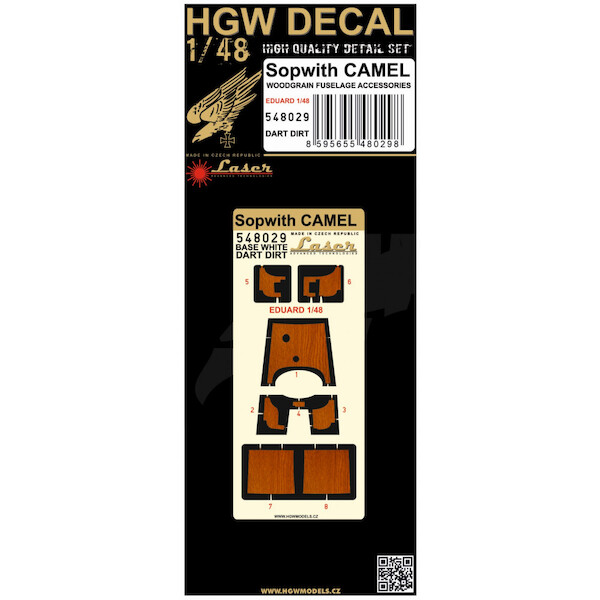 Sopwith Camel Woodgrain Fuselage Accessories Dark wood (Eduard) HGW548029