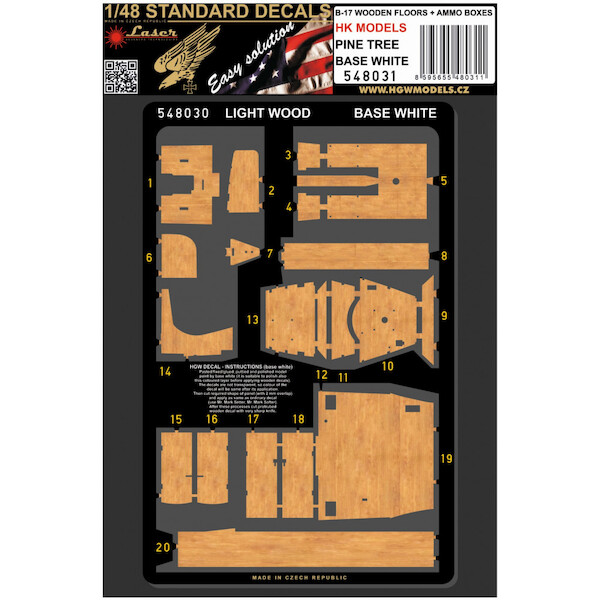 Boeing B17  Wooden floor and Ammo boxes Pine tree Wood  on Base white (HK Models)  HGW548031