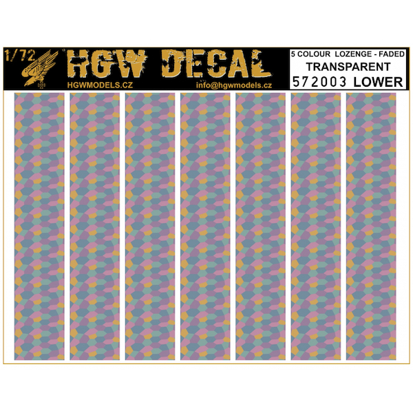 Five colour Lower Lozenge (faded) (transparent)  HGW572003