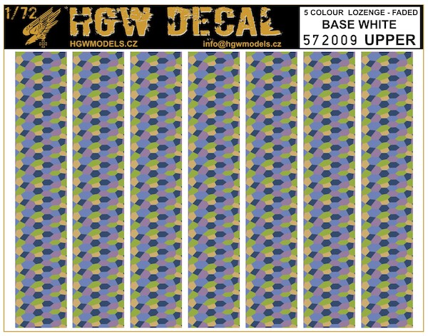Five colour Upper Lozenge (faded) (White Base) HGW572009