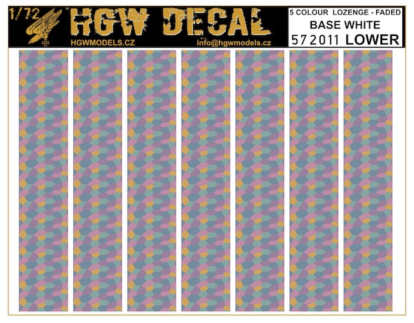 Five colour Lower Lozenge (faded) (White Base) HGW572011