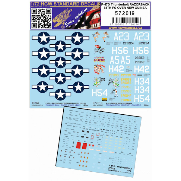 Republic P47D thunderbolt Razorback (318FG over New Guinea) HGW572019