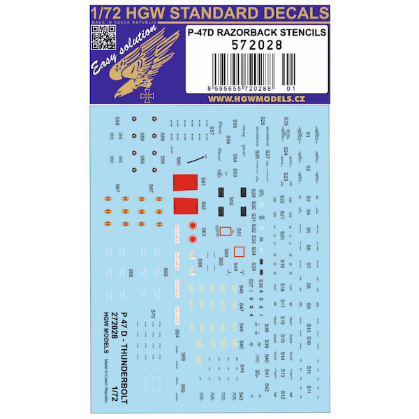 Republic P47D Thunderbolt Stencils HGW572028