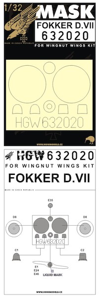 Fokker DVII mask (Wingnut) HGW632020