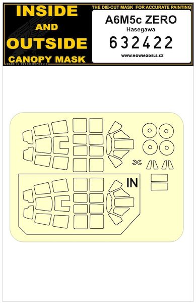 A6M5c Zero Inside and outside canopy mask (Hasegawa)  HGW632422