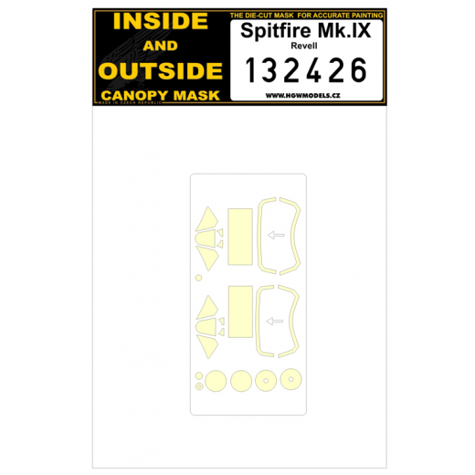 Spitfire MKIX Inside and outside canopy mask (Revell) HGW632426