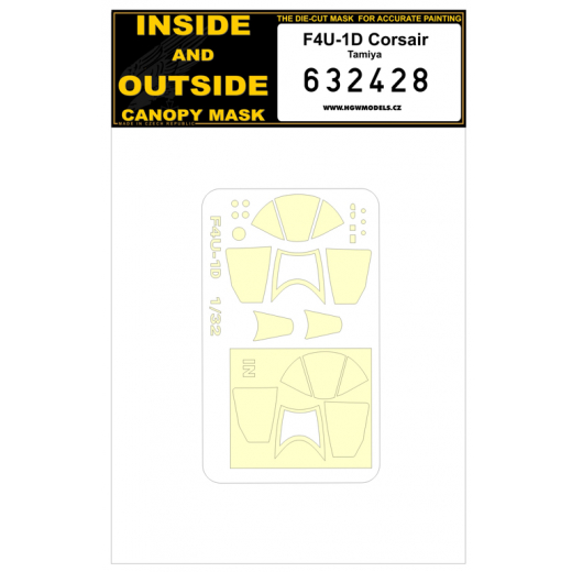 F4U-1D Corsair Inside and outside canopy mask (Tamiya) HGW632428