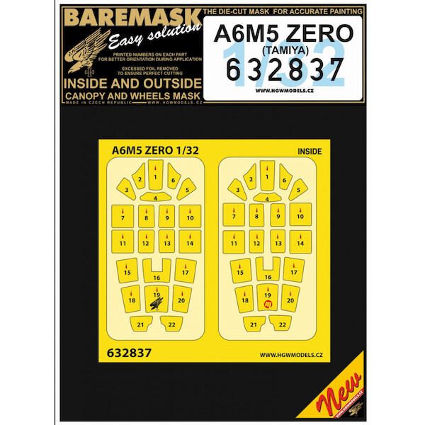 A6M5 Zero Canopy masks (Tamiya)  HGW632837