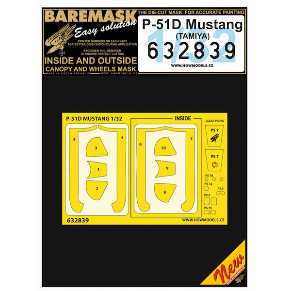 P51D Mustang Canopy masks (Tamiya)  HGW632839