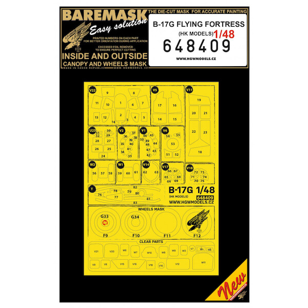 B17G Flying Fortress canopy and wheel Mask (Hong Kong Models)  HGW648409