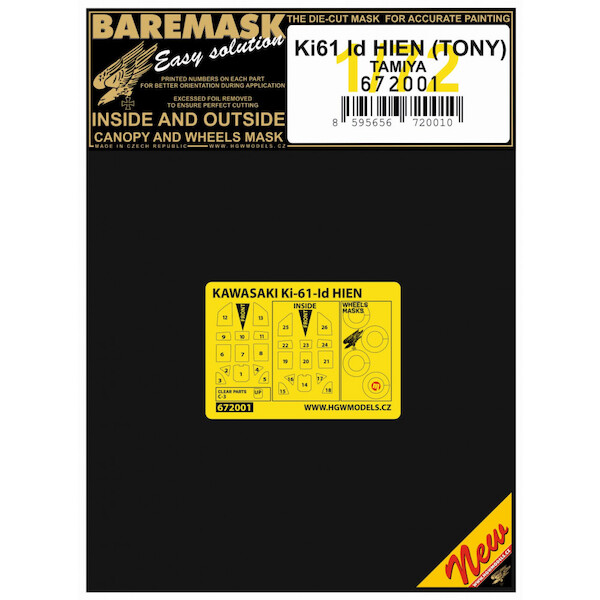 Ki61-Id Hien (Tony) canopy and wheel Mask (Tamiya) HGW672001