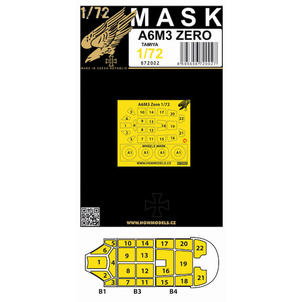A6M3 Zero canopy and wheel Mask (Tamiya) HGW672002