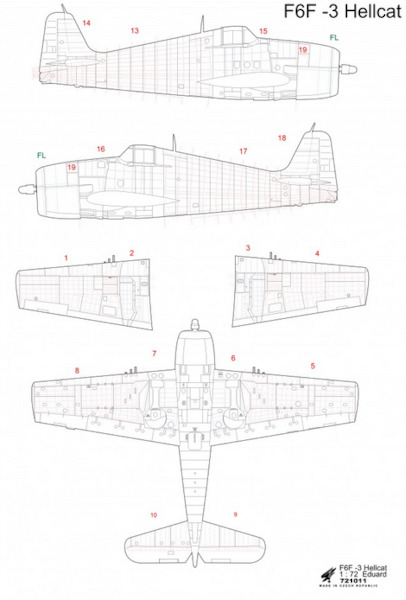 Complete set of rivets for Eduard F6F-3 Hellcat  HGW721011