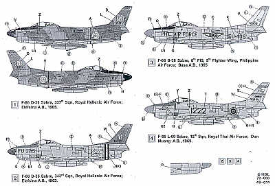 F86D/L Sabre dog  HI-DECAL LINE36