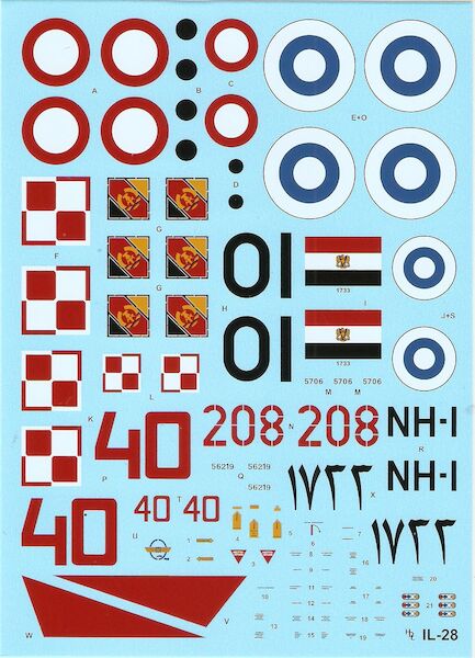 Ilyushin IL28 (Polish AF,NVA,Finnish AF,Egypt AF) HI-DECAL LINE39