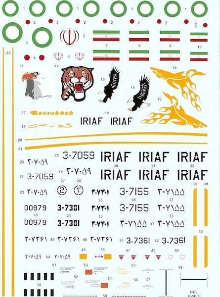 F5E/F Tiger II / Azarakhsh HI-DECAL LINE48