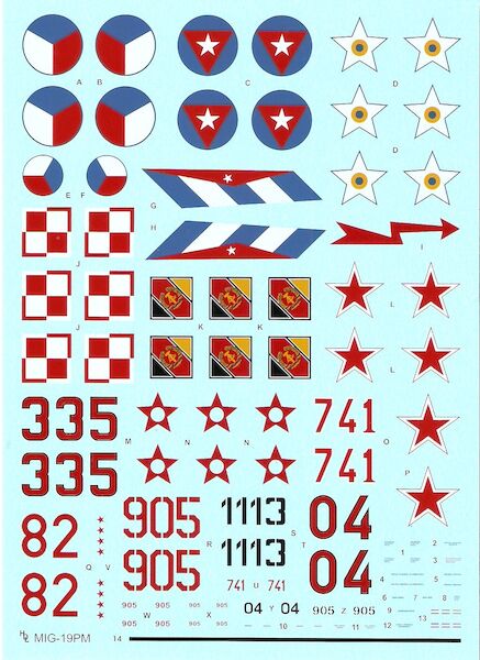 Mikoyan MiG19PM Farmer E (REISSUE) HI-DECAL LINE48
