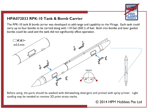 Mirage RPK10 tank with Bomb carrier Acc.with Pylon  HPA072033