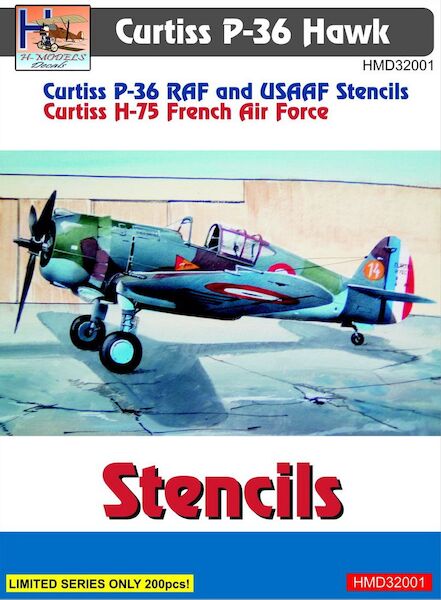 Curtiss P36 Hawk stencils HMD32001