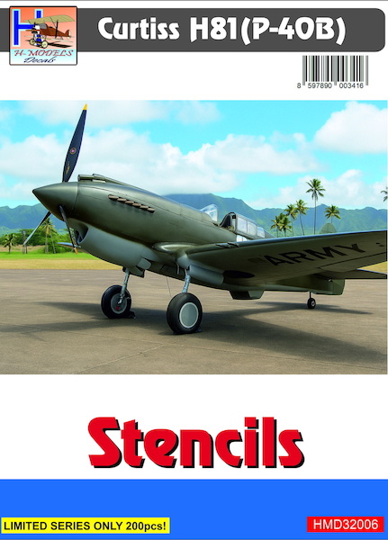 Curtiss H81 (P40B) stencils (set for 2 a/c)  HMD32006