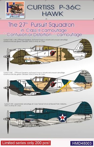 Curtiss P36C Hawk , 27th pursuit in Class III Camouflage  HMD48003