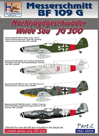 Messerschmitt BF109G (Nachtjagdgeschwader Wilde Sau JG300) Part 2  HMD48008