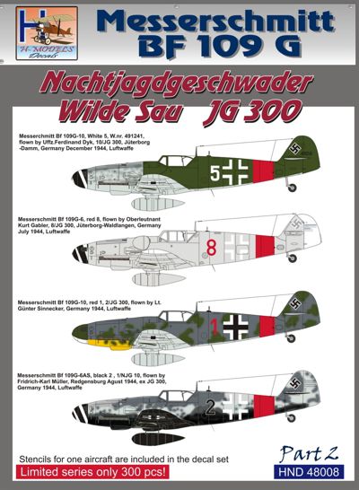 Messerschmitt BF109G (Nachtjagdgeschwader Wilde Sau JG300) Part 2 HMD48008