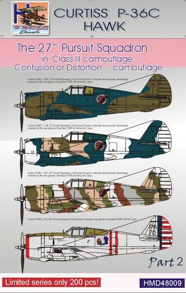 Curtiss P36C Hawk , 27th pursuit in Class III Camouflage HMD48009