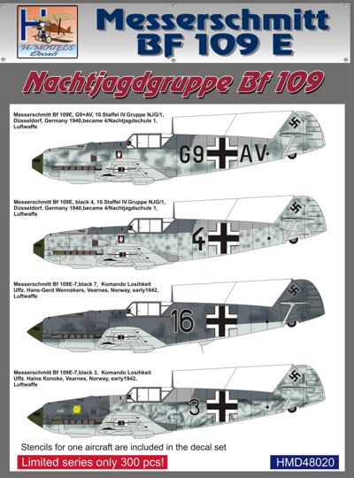 Messerschmitt BF109E (Nachtjagdgruppe BF109) Part1  HMD48020