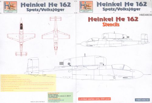 Heinkel He162 Stencils (for 4 Aircraft)  HMD48030