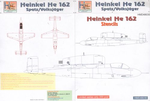 Heinkel He162 Stencils (for 4 Aircraft) HMD48030