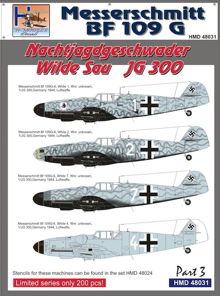 Messerschmitt BF109G-6 (NJG Wilde Sau JG300) HMD48031