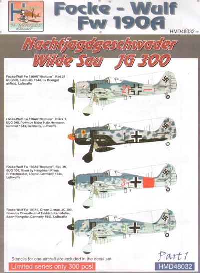 Focke Wulf FW190A (NJG Wilde Sau JG300) HMD48032
