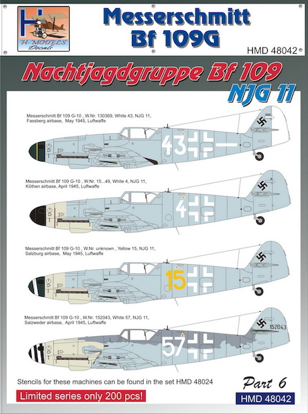 Messerschmitt BF109G-10 (Nachtjagdgruppe BF109) Part 6 HMD48042