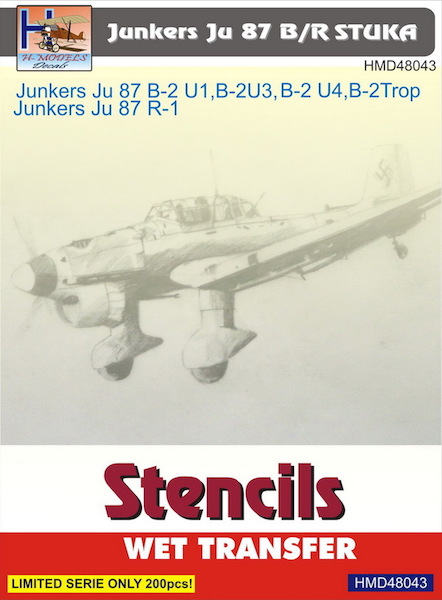Junkers Ju87B/R Stuka Stencils (for 2 Aircraft)  HMD48043