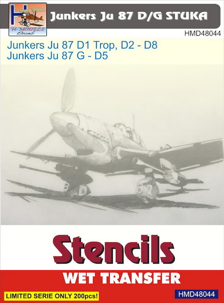 Junkers Ju87D/G Stuka Stencils (for 2 Aircraft)  HMD48044