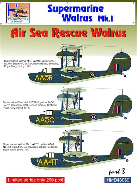 Supermarine Walrus MK 1  part 3:   Walrus in Air Sea Rescue Service  HMD48069