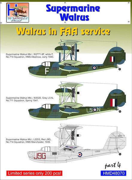 Supermarine Walrus MK 1  part 4:  Walrus in FAA Service  HMD48070