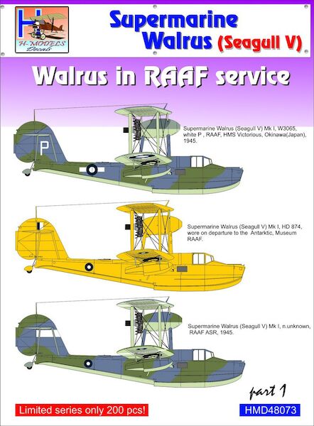 Supermarine Walrus (Seagull MKV part 1:  Walrus in RAAF Service  HMD48073
